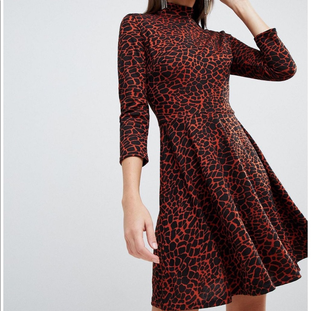 (2 for $25) Club L London jacquard high neck skater dress